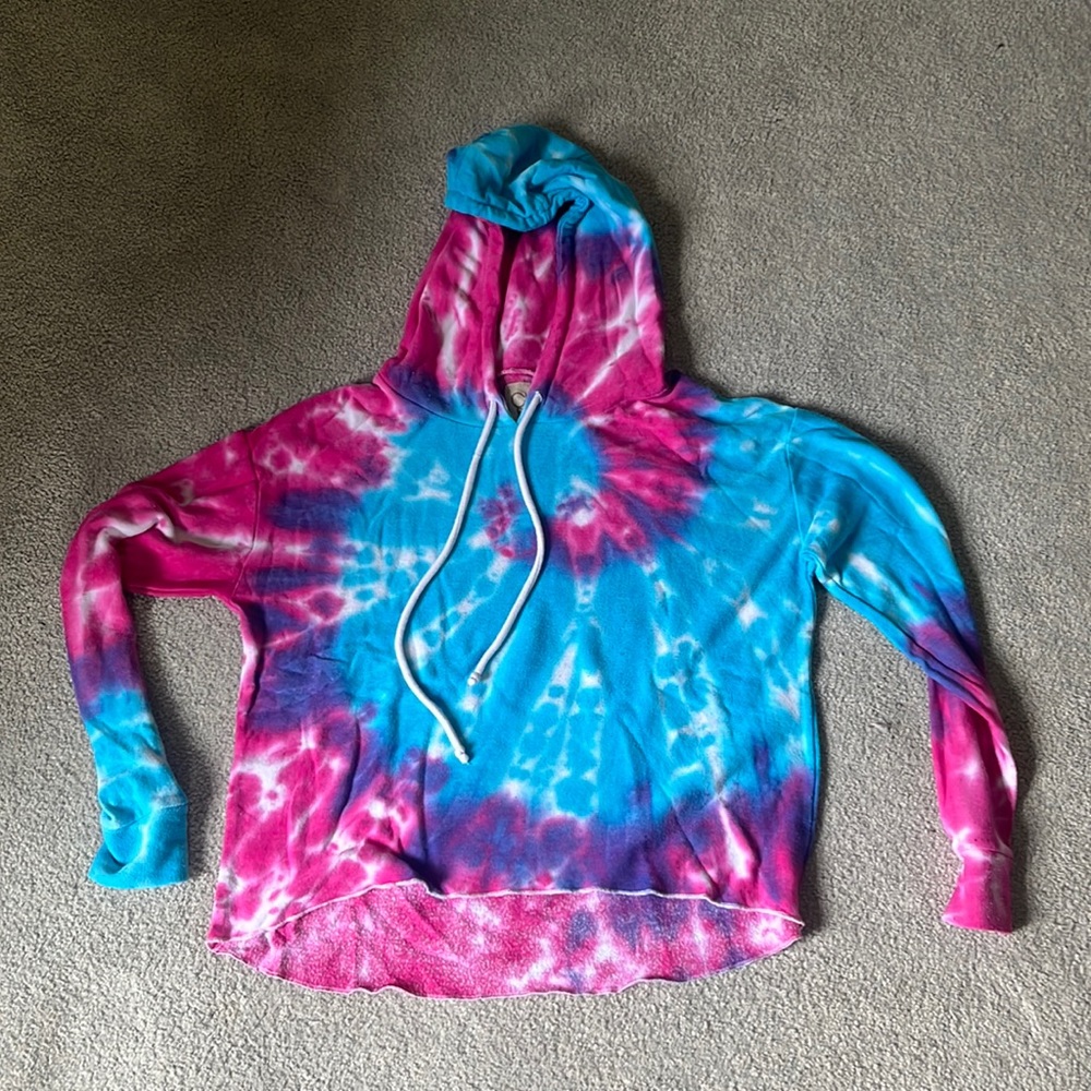 CHASER Blue and Pink Tie Dye Sweatshirt